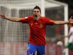 David Villa, destaque da seleção espanhola, comemora um de seus gols no Mundial